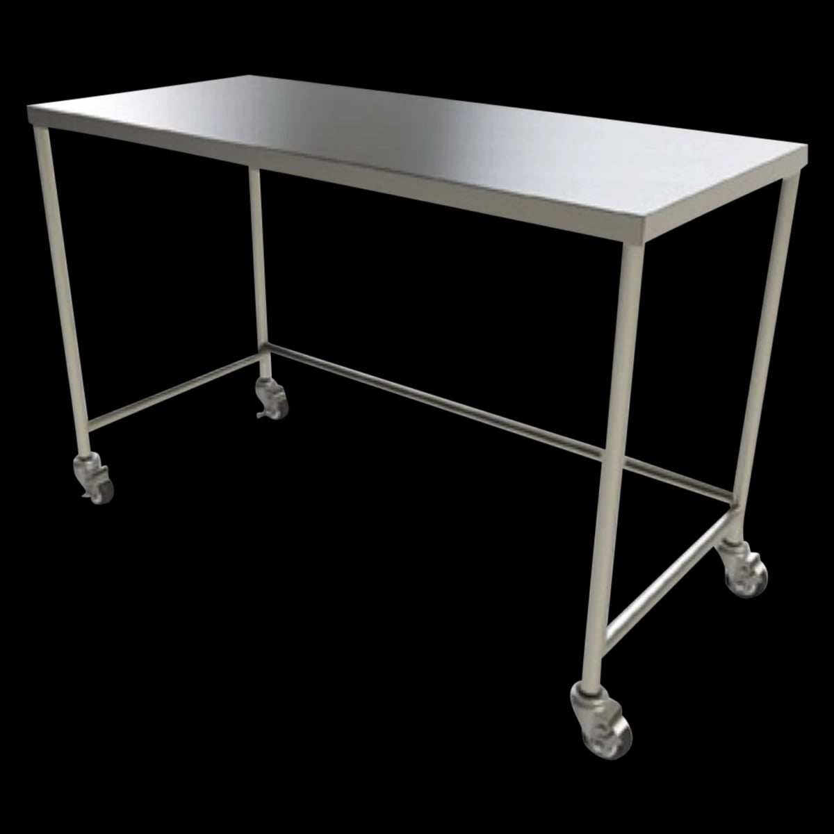 Mac Medical Stainless Steel Instrument Table, 36" x 24" x 34", with 3" Swivel Casters