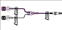 ICU Medical Bifurcated IV Extension Set, Small Bore, 6", 2 Female Luer Lock, 3-Way Stopcock, 50/Case