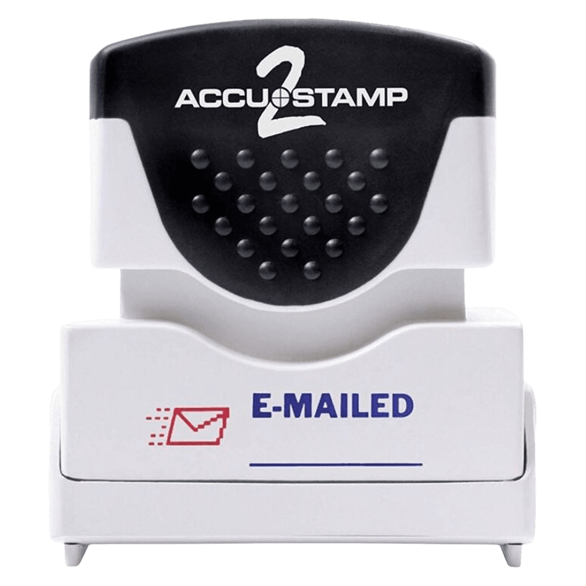 Accu-Stamp Shutter 2-Color Stamp with Microban Protection, "Emailed" Red/Blue, Each
