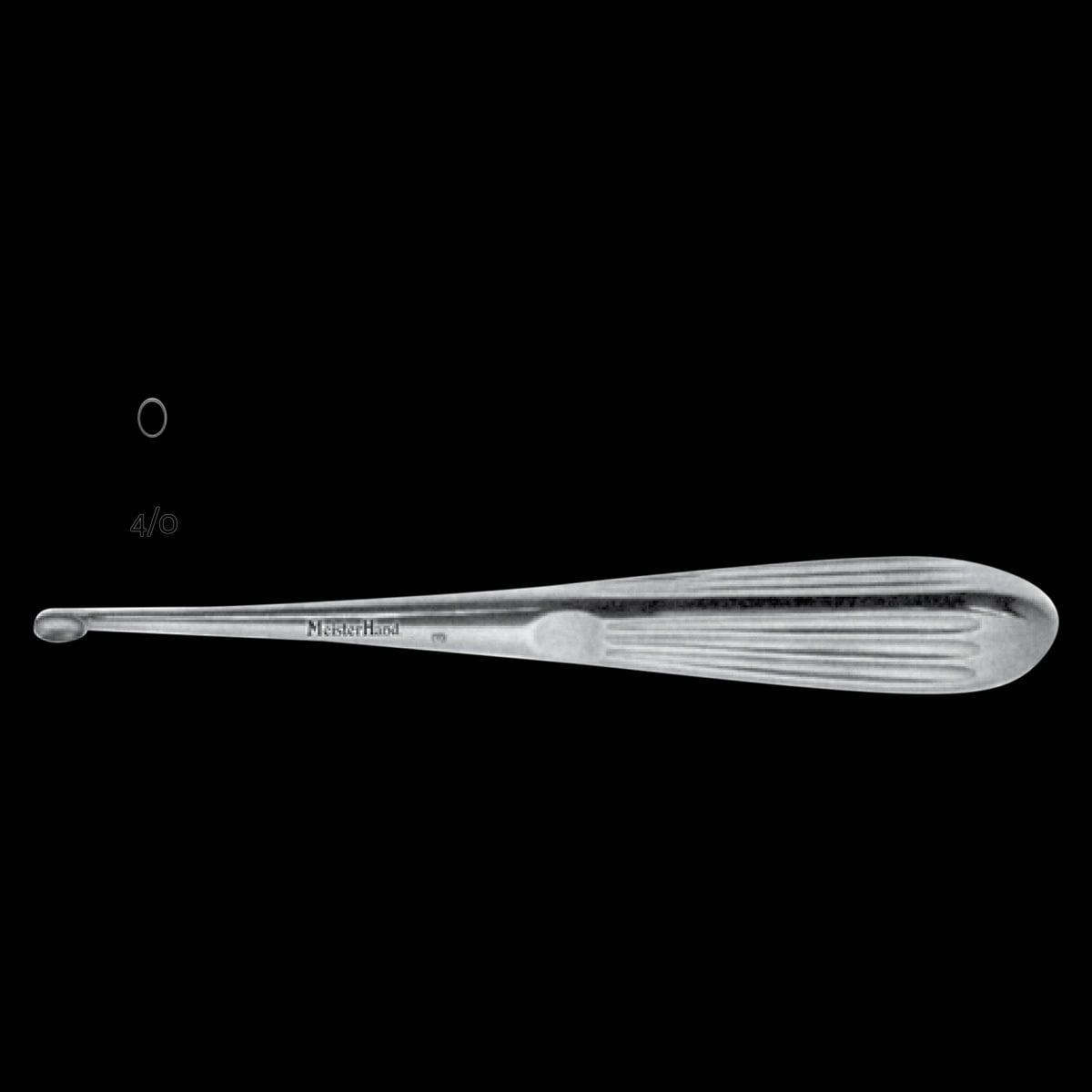 Miltex Meister-Hand Spratt Mastoid Curette, Size 4/0, Oval, 6-1/2" Stainless Steel, Each