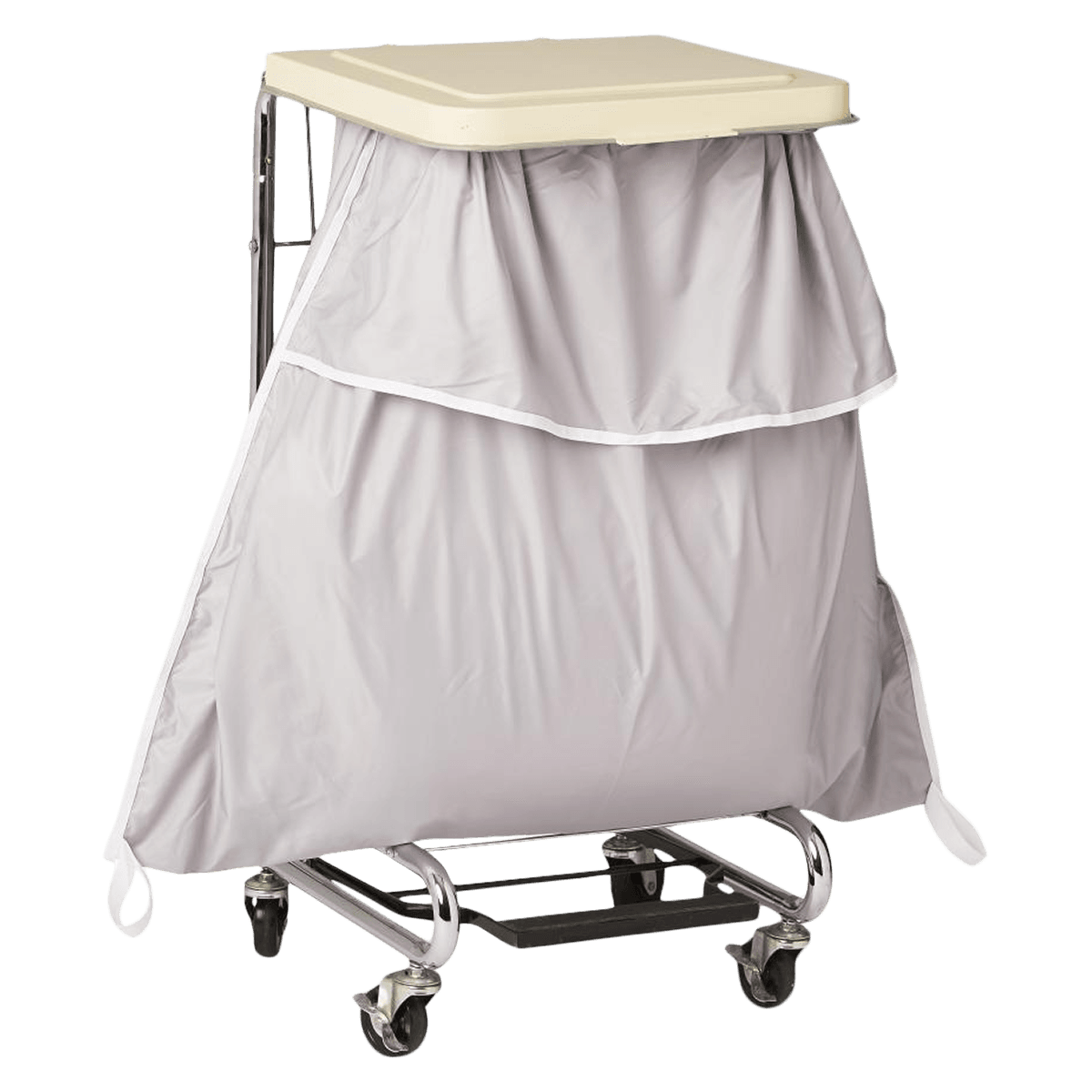 Medline Reusable Hamper Bag with Flip-Top Elastic Opening, Gray, 25" x 35" x 40"