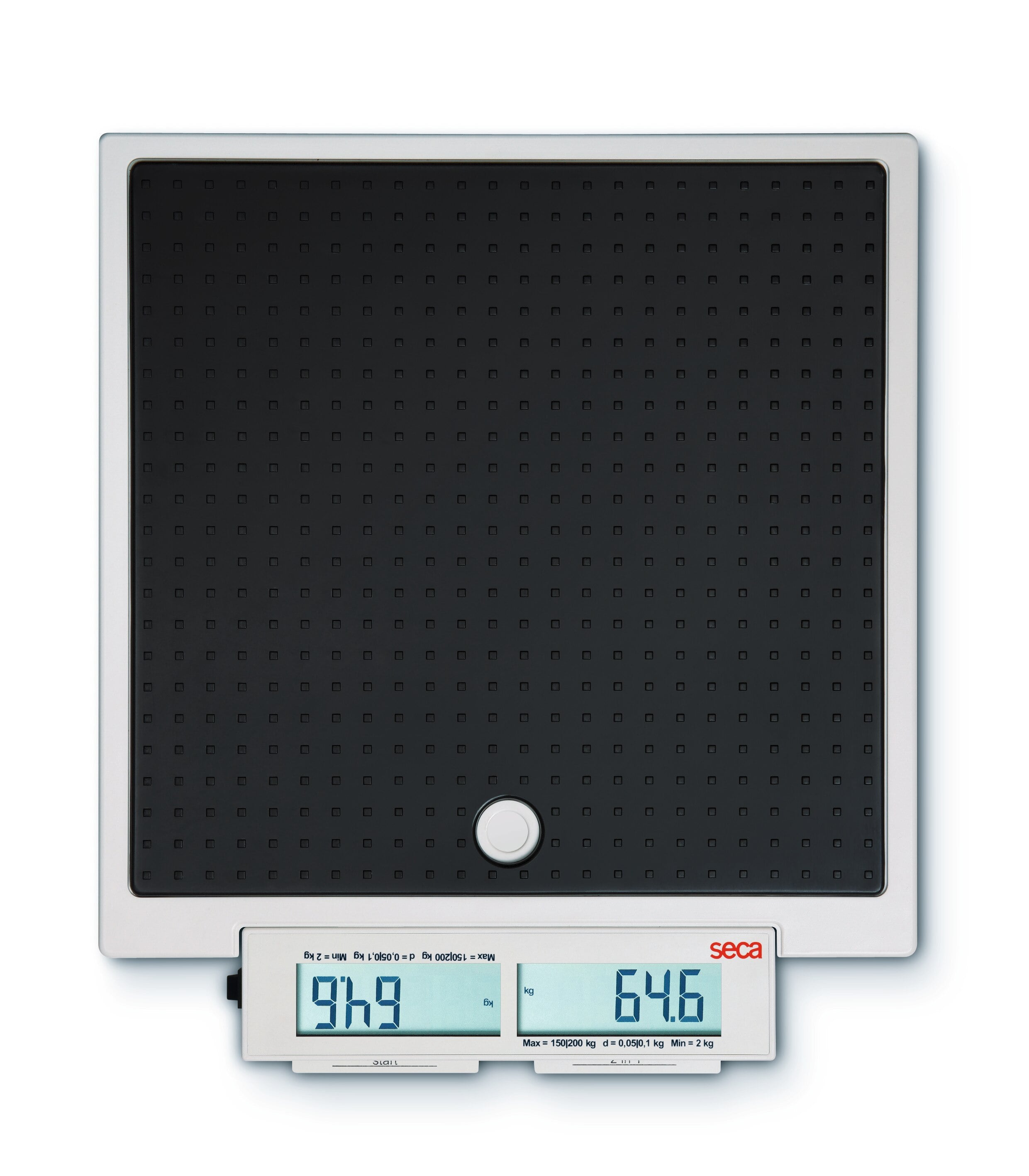 Seca Corp Floor Scale with Dual Display, 440 lb/200 kg Capacity, Digital, Each