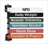 Omnimed Exam Room Flag System, Custom Imprint, Wall Mount, Powder Coated Aluminum, 6 Flags Each
