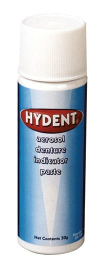 Pascal Hydent Denture Indicator Spray, White, Fresh Mint, 30 g Aerosol Can, 05-100