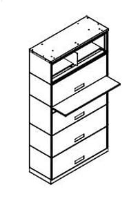 Datum Filing Systems Stak-N-Lok Chart Cabinet, 5-Tier with Lock