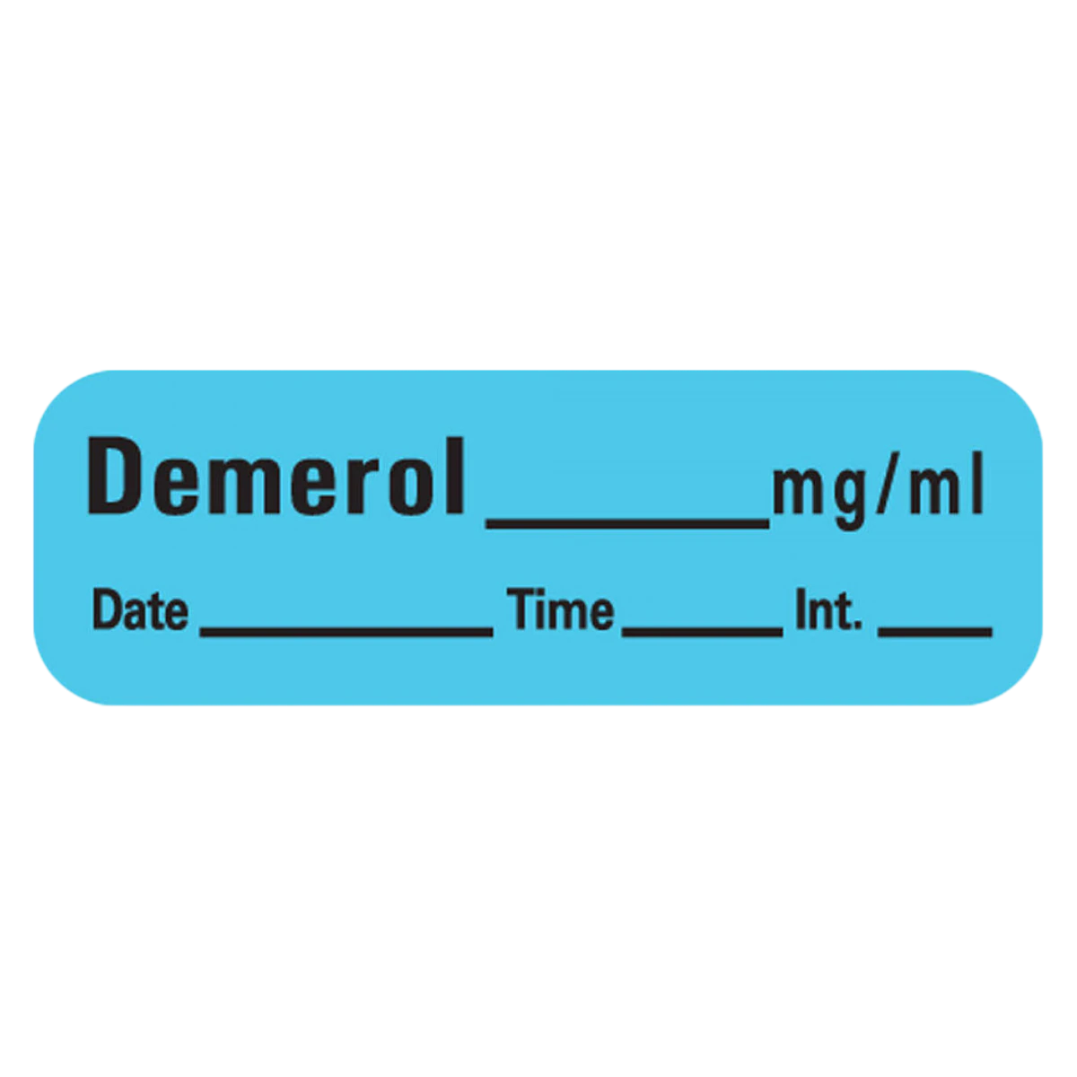 Label Adhesive Demerol Blue, 1-1/2x1/2", 600/Roll, DTI Anesthesia Label