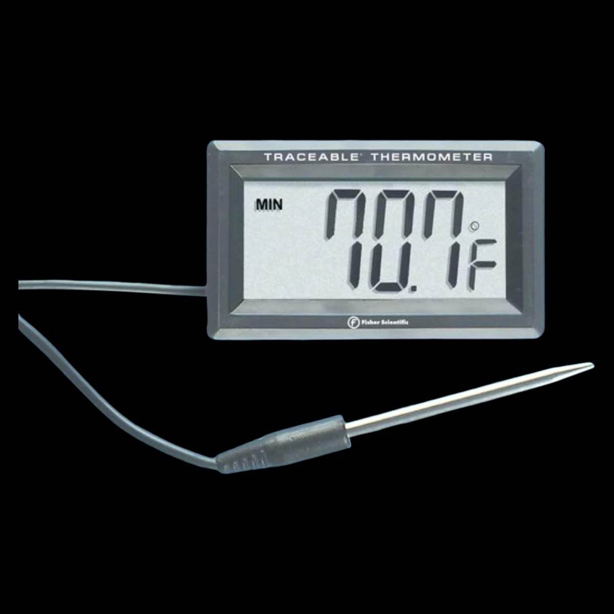 Control Company Traceable Snap-On Thermometer, ABS Plastic, -50 to 300°C, Stainless Steel Probe, Min/Max Memory, LCD, ISO 17025/A2LA/NIST