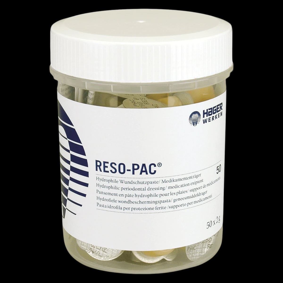 Hager Reso-Pac Uni-Dose Hydrophilic Periodontal Dressing, 2 g Cups, 50/Pkg, 155019