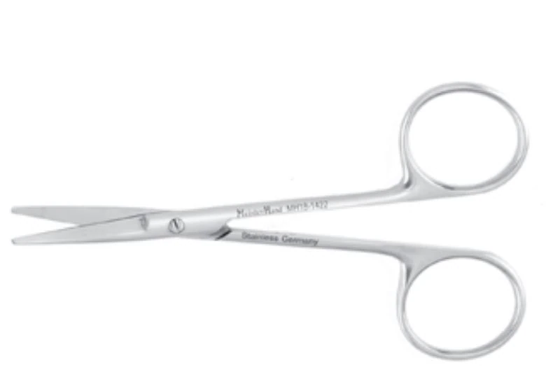Meister-Hand Knapp Iris Scissors, Straight, 4", Stainless Steel, Autoclavable