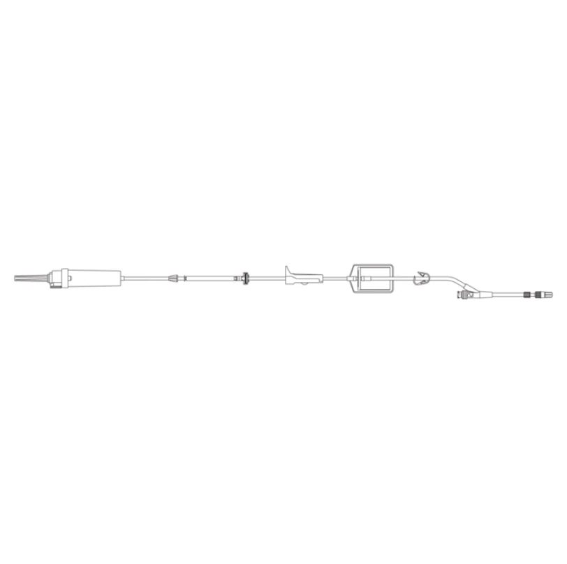Carefusion Alaris Pump Module Infusion Set, Low Sorb, Needleless, 0.2 Micron Low Protein Filter, 20 Drops/mL, Priming Volume 26mL, 115" Tubing, 2-Piece Male Luer Lock, Primary Spike, Roller Clamp/Safety Clamp, 6" Valve, Sterile, 20/Case
