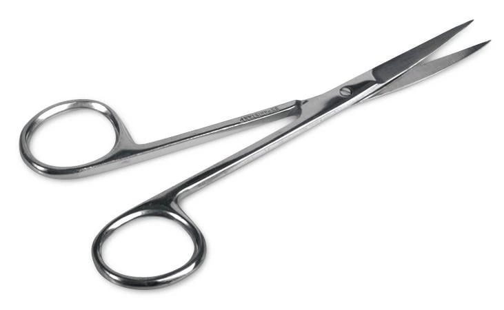 Medline Iris Surgical Scissors, Straight, 4-1/2", Stainless Steel, Sterile, Disposable, 50/Case