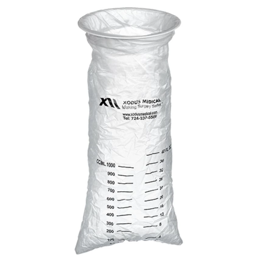 Xodus Medical Emesis Bag, Clear, 12" x 6-5/8", Twist Tie Closure, Graduations, Biodegradable, 144/Box