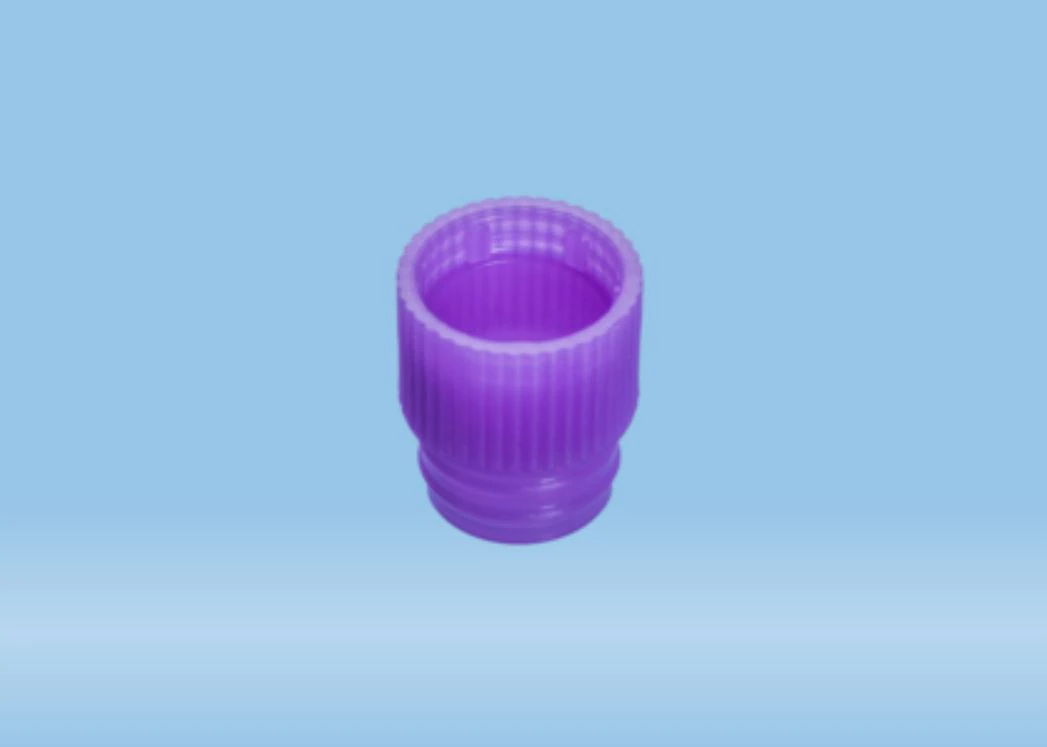 Sarstedt Push Tube Cap, LDPE, Violet, 13mm, 1000/Pk