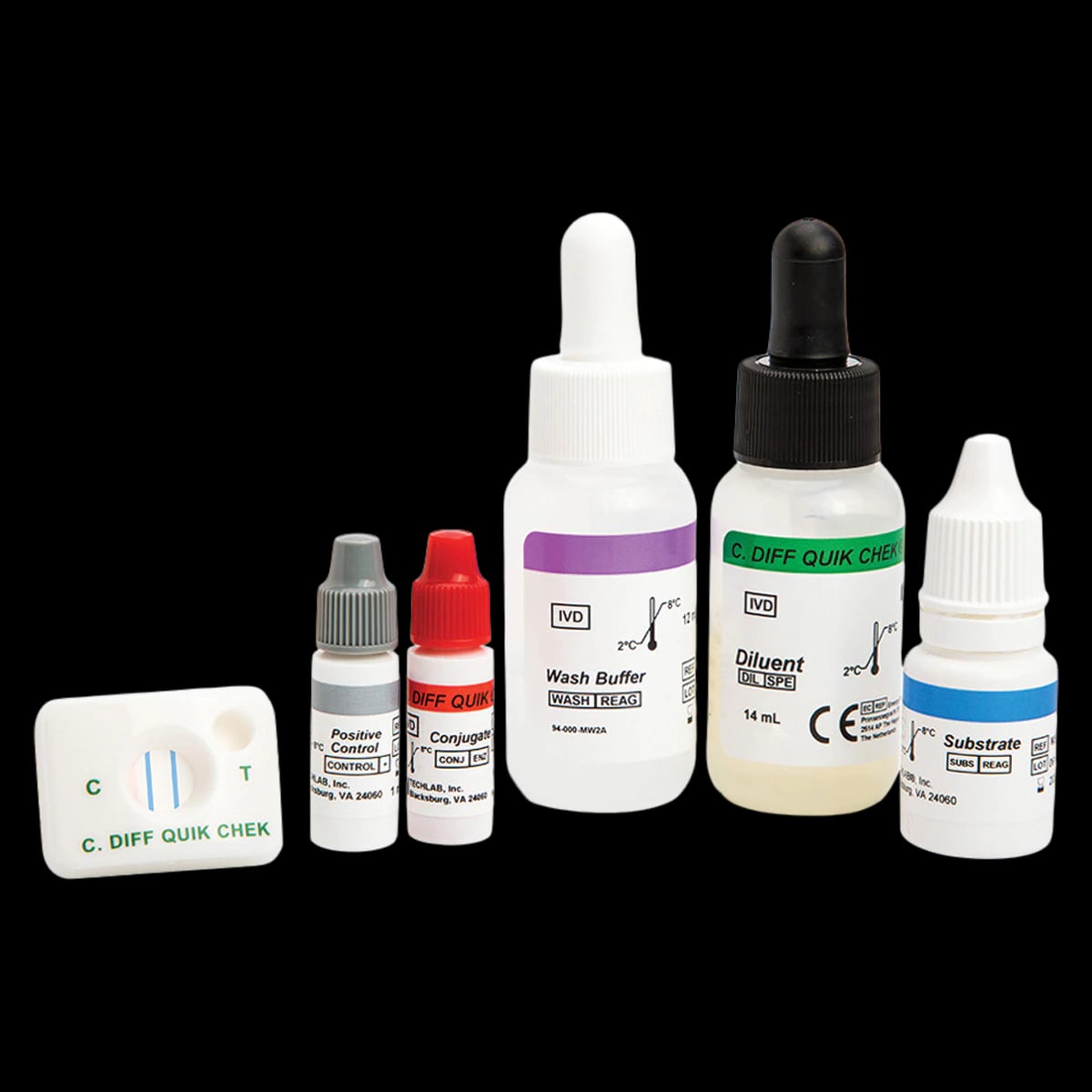 TechLab C. Diff Quik Chek Complete Stool Test Kit, Moderately Complex, 25 Tests/Box