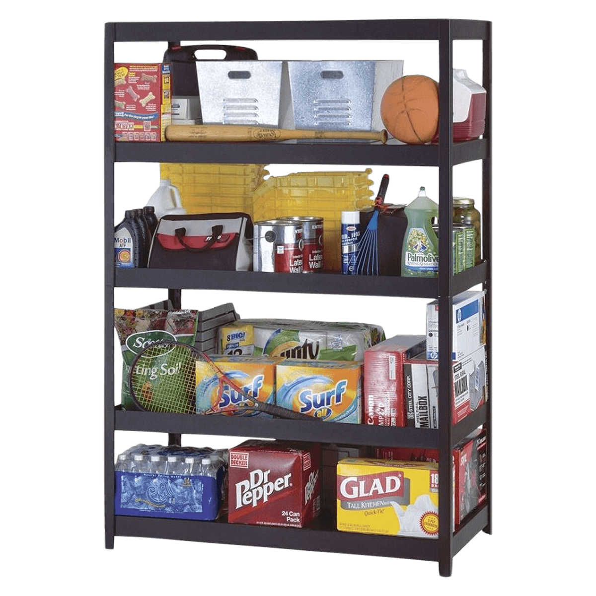 Edsal Heavy-Duty Steel 5-Tier Shelf Unit, 6 ft x 4 ft x 2 ft, Black, 01KT0J09ND7BV8R9ZTXM81EPF9