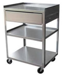 Ideal Medical Utility Cart with 1 Drawer and 3 Shelves, 16" x 21" x 30", 3" Swivel Casters