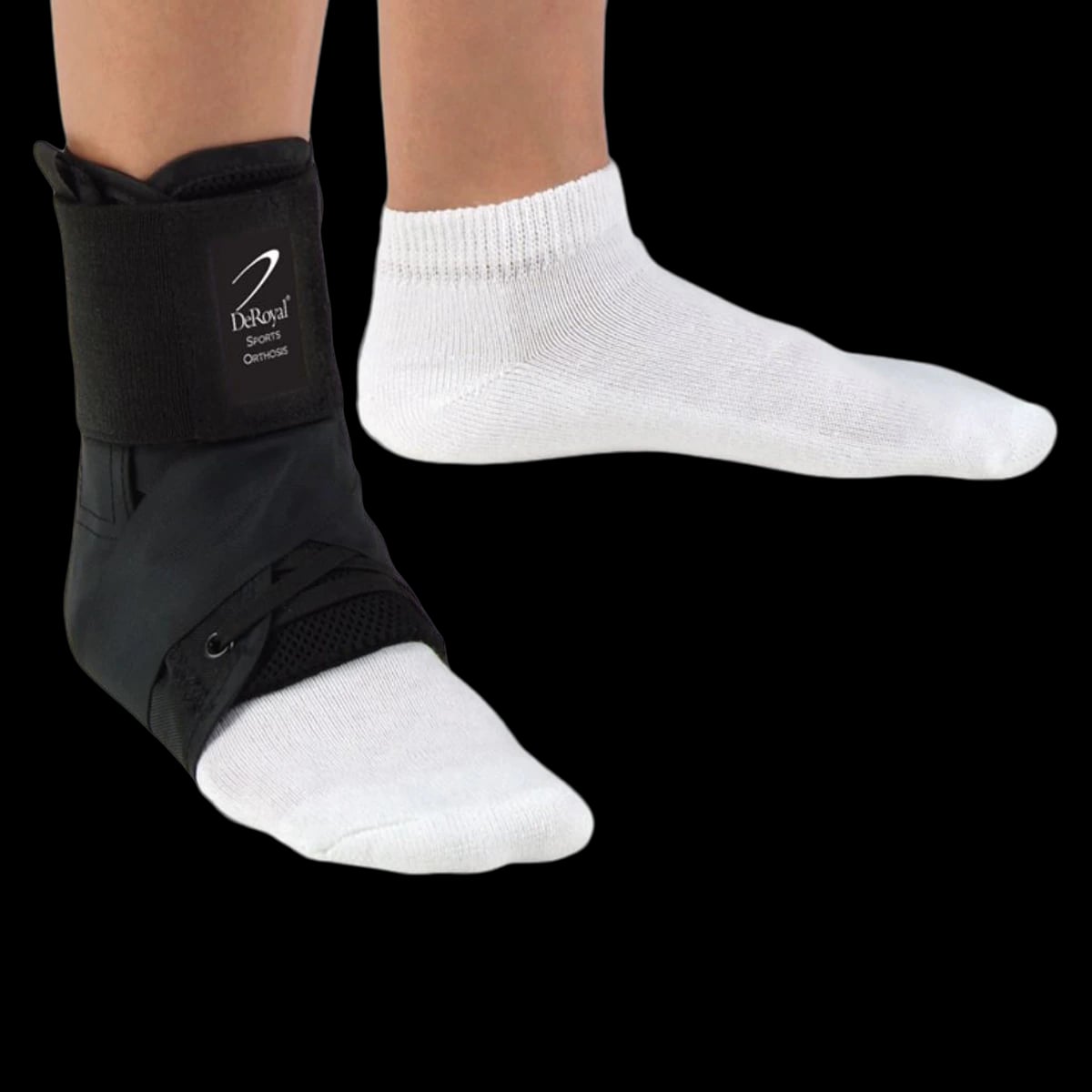 DeRoyal Sports Orthosis Ankle Brace, Lace-Up, Universal, Adult, X-Small, Nylon, 10-11"