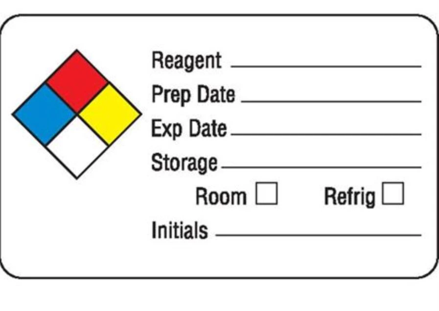 Marketlab Reagent/Info Labels, 2-1/2" x 1-1/2", 250/Package