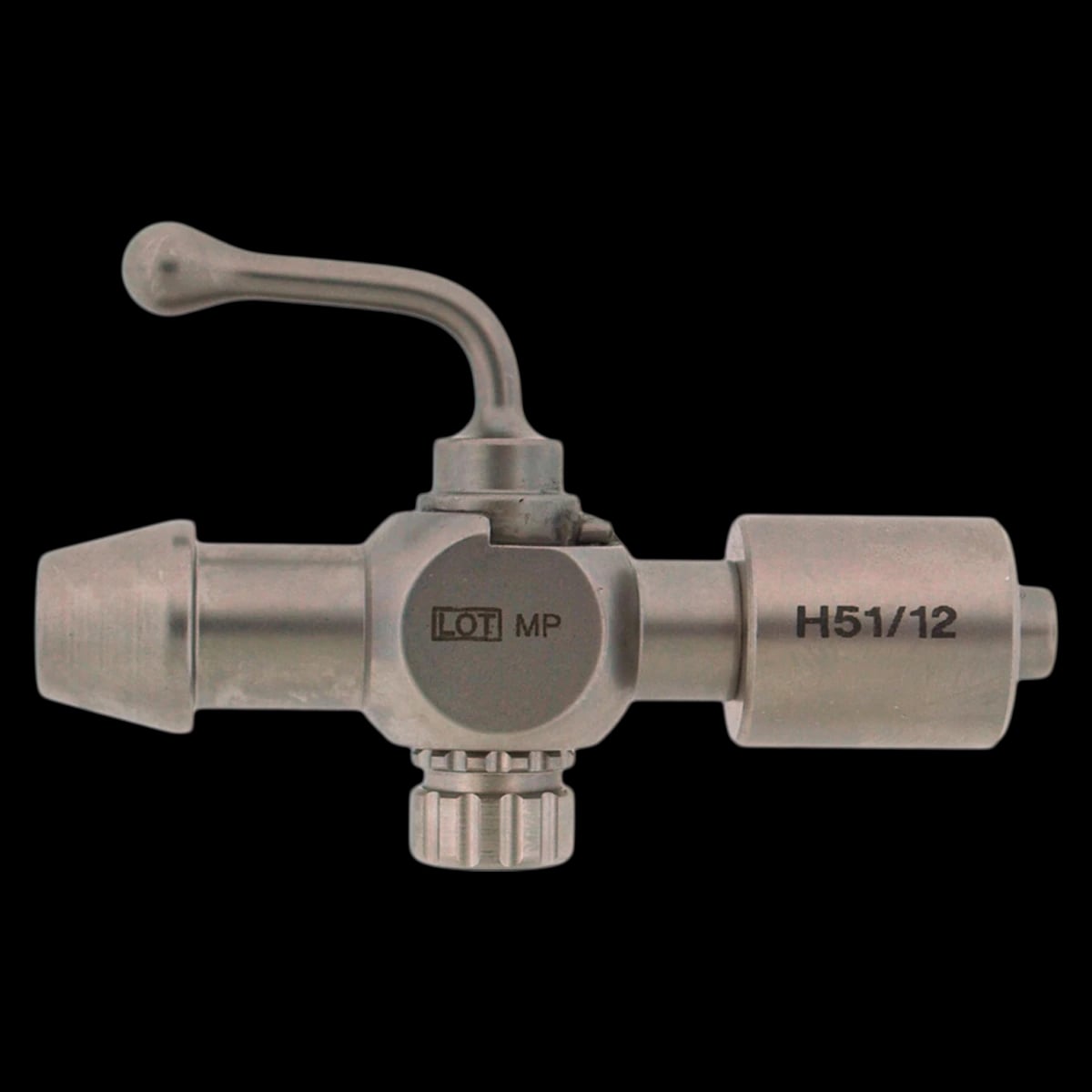 2-Way Stopcock, Stainless Steel Male Luer Lock Connector, Reusable, Each