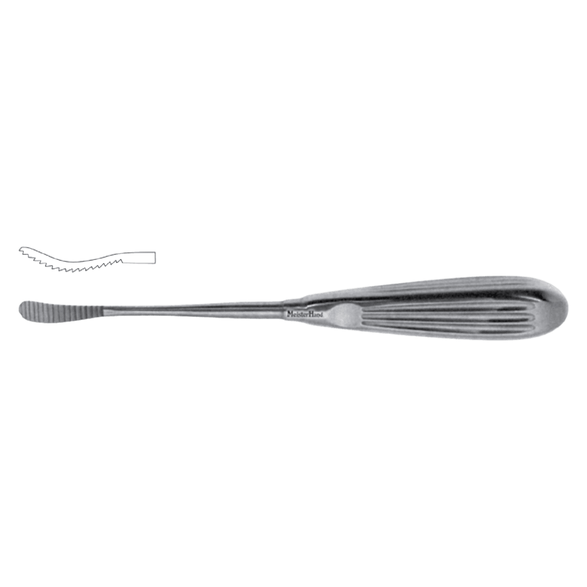 Meister-Hand Aufricht Glabella Rasp, Forward Curved, 8-1/4" Stainless Steel