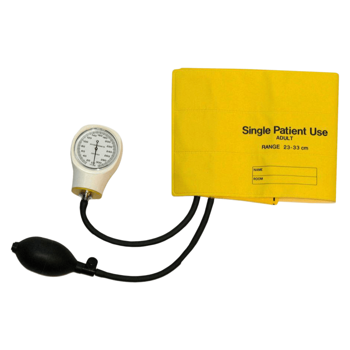 Mabis Aneroid Sphygmomanometer, Adult, Yellow Arm Dial Display, 5/Box