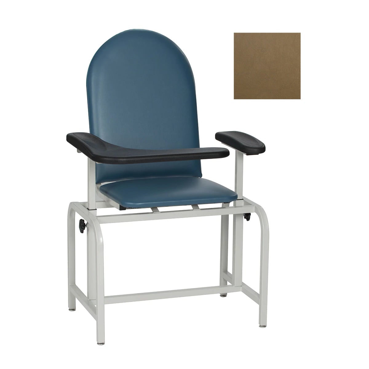 Winco Mfg Blood Draw Chair, Padded, Toffee, Steel Frame, 300 lb Capacity