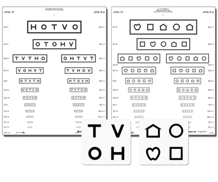 Good-Lite Chart Eye Lea Symbols & HOTV Vision Testing Chart, 10' Testing Distance