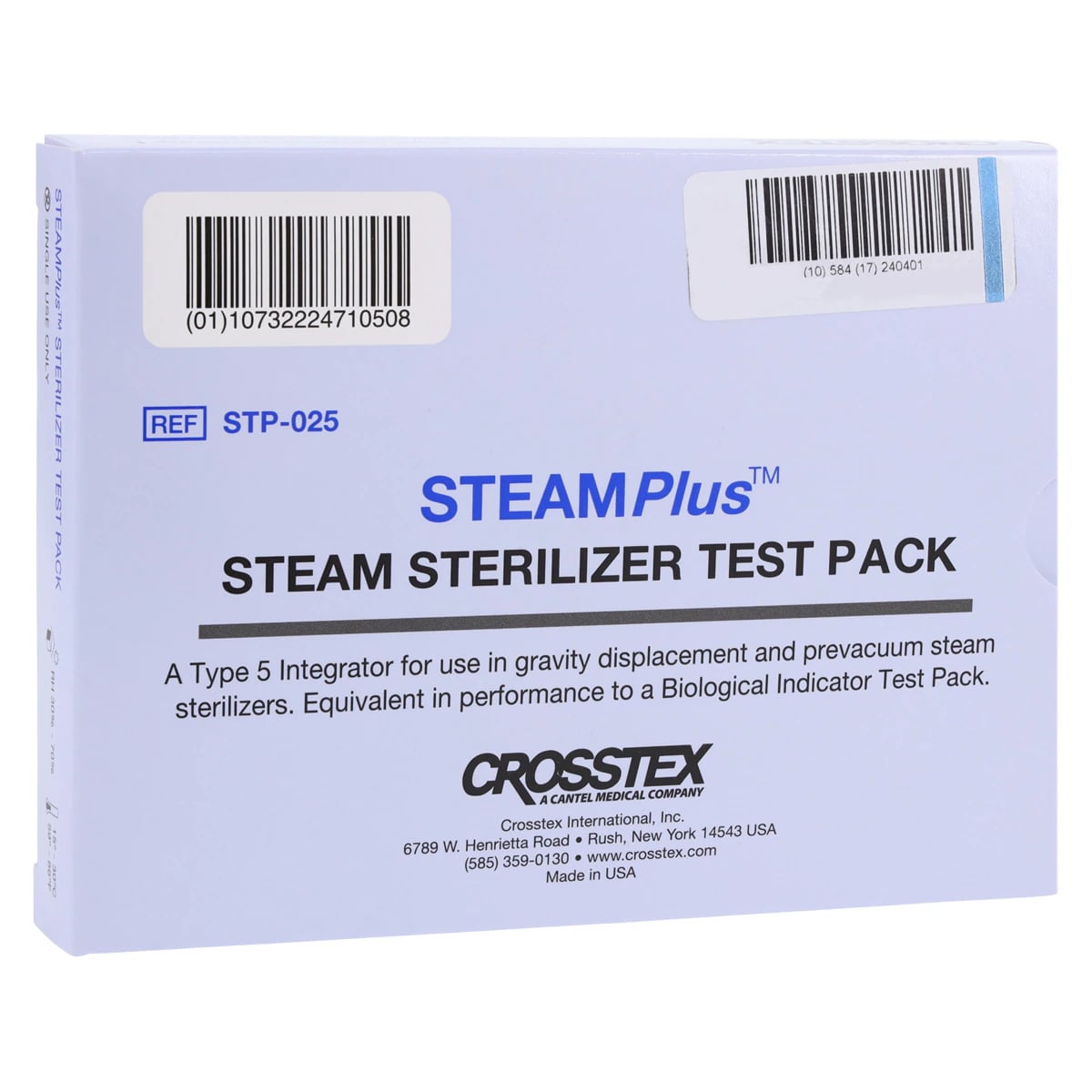 SteamPlus™ Sterilizer Test Pack, Class 5 Integrator, Steam, 25/Pkg