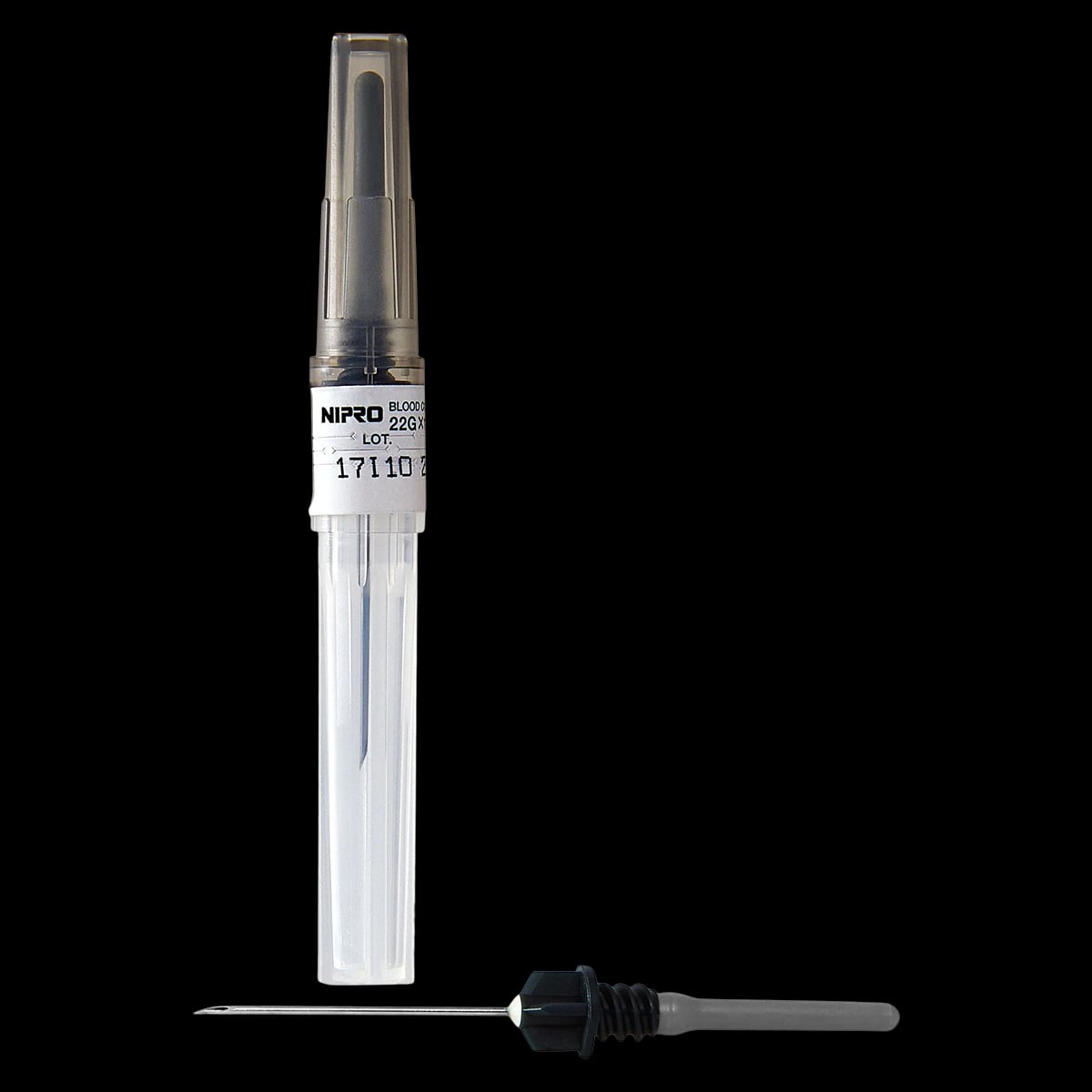 Nipro Medical Blood Collection Needle, 22G x 1", Conventional, Black Hub, Disposable, 1000/Case
