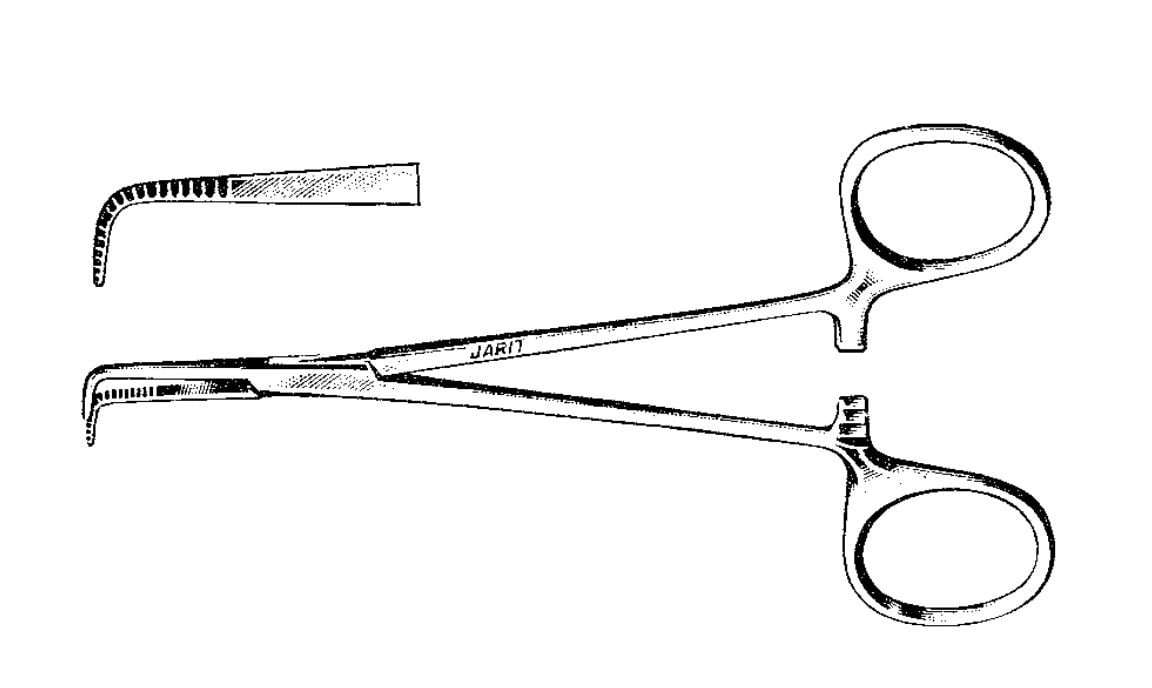 Integra Neurosciences Petite Mixter Forceps, Right Angle, 5-3/8" (13.7 cm), Stainless Steel, Autoclavable, Each
