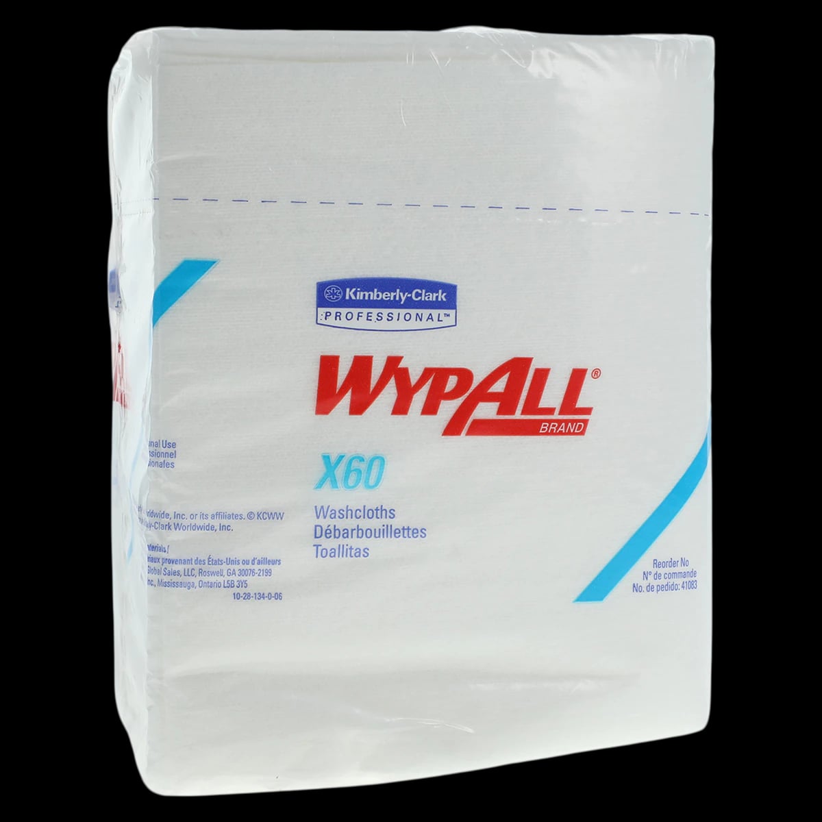 Kimberly-Clark Professional Wypall X60 Dry Washcloth, Disposable Hydroknit, 10 in x 12.5 in, White, 70 per Pack, 8 Packs per Case