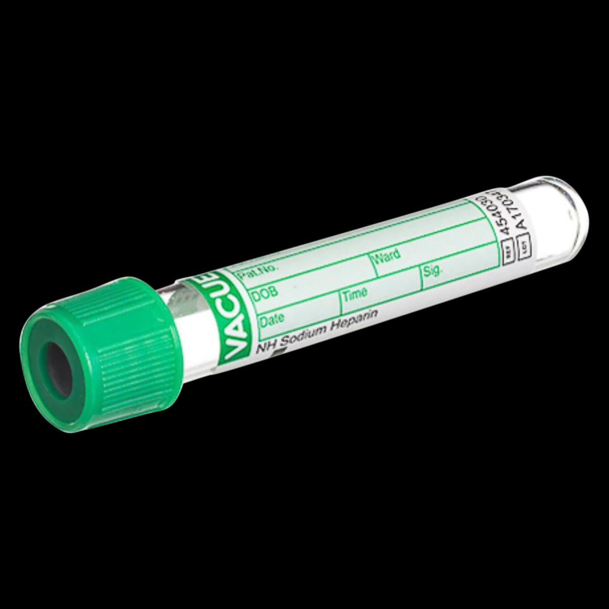 Greiner Bio-One Vacuette Sodium Heparin Blood Collection Tube, Green/Green, 13x75mm, 4mL, Pull Cap, 50/Pk