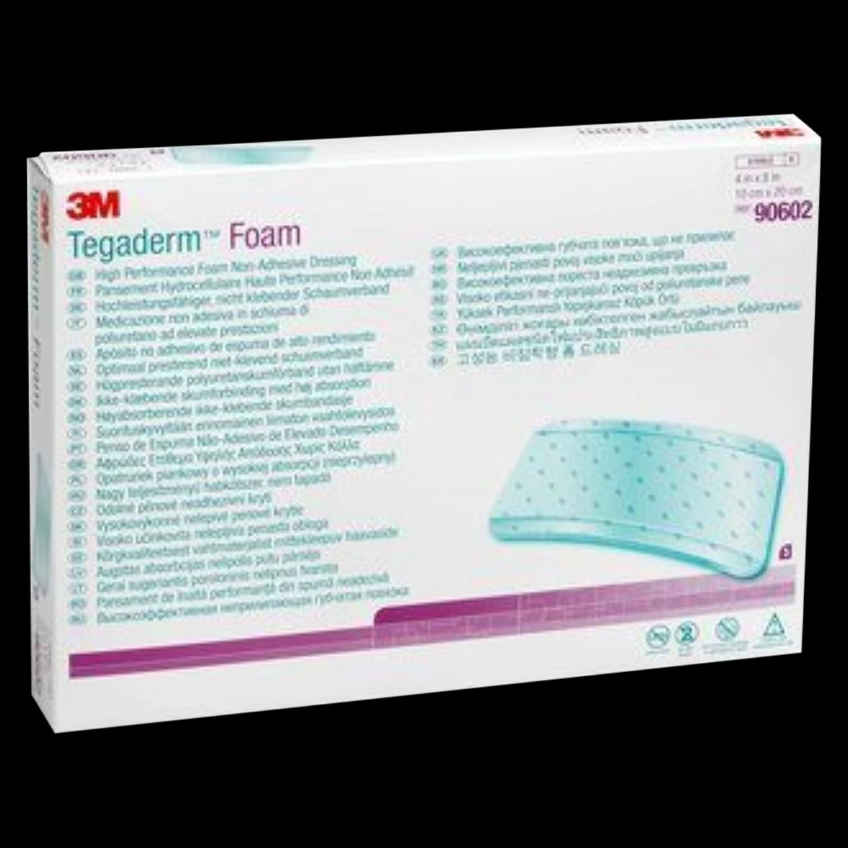 3M Tegaderm Foam Dressing, Non-Adhesive, Sterile, 4" x 8", Tan