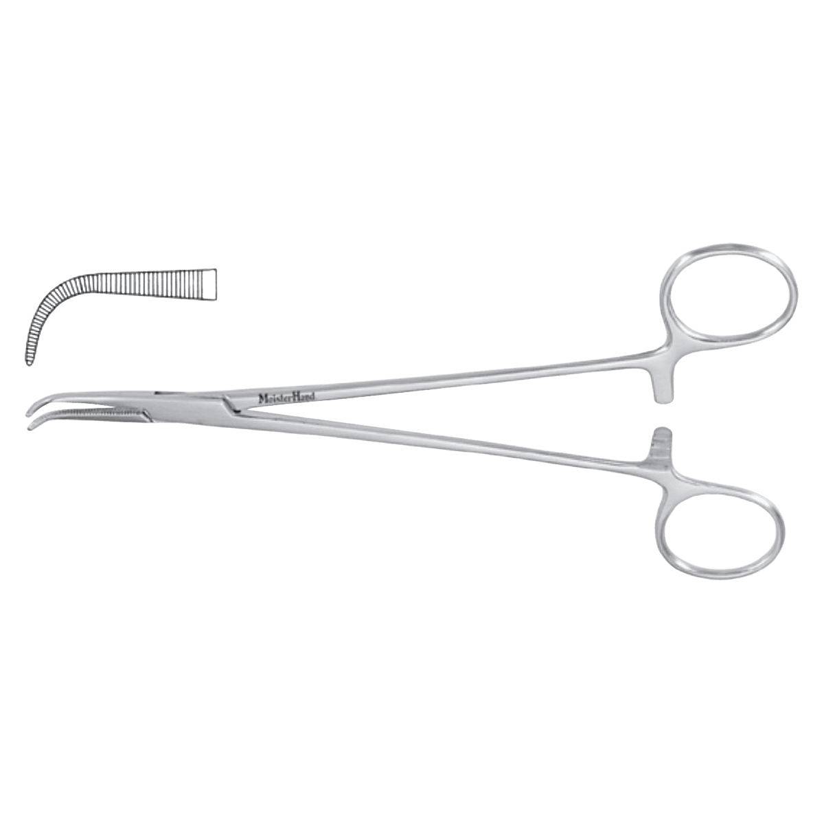 Meister-Hand Gemini Mixter Hemostatic Forceps, Full Curve, 9", Delicate, Stainless Steel