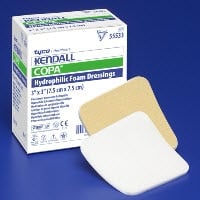 Kendall Copa Dressing Foam Ultra-Soft, Hydrophilic Foam Wound Dressing, 3x3", Sterile, Latex-Free