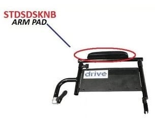 Drive Medical Replacement Arm Pad for Desk-Length Wheelchair/Transport Chair Armrests, Vinyl, Each