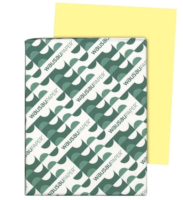 Wausau Papers Exact Index Card Stock, 8.5" x 11", Canary Yellow, 250 Sheets/Pack