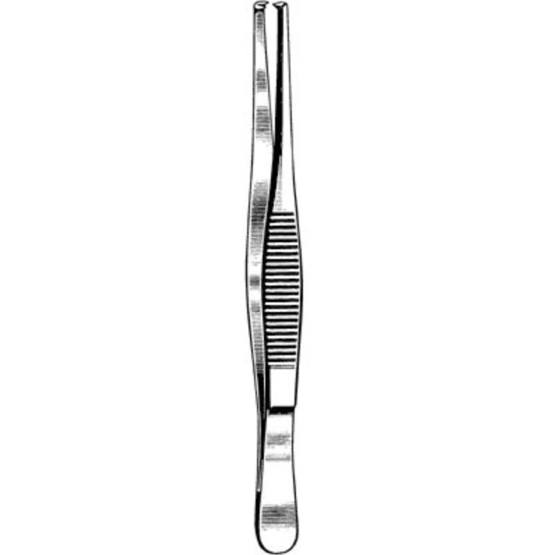 Sklar Instruments Surgi-OR Tissue Forcep, Straight, 1x2 Teeth, 4-1/2", Stainless Steel