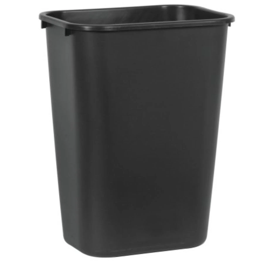 Newell Rubbermaid Rectangular Wastebasket, Black, Large, 41.25 Qt, 12/Package