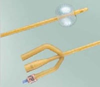 Bardex 3-Way Foley Catheter, Short Round Tip, Silver Alloy Coating/Hydrogel, 24Fr, 5cc