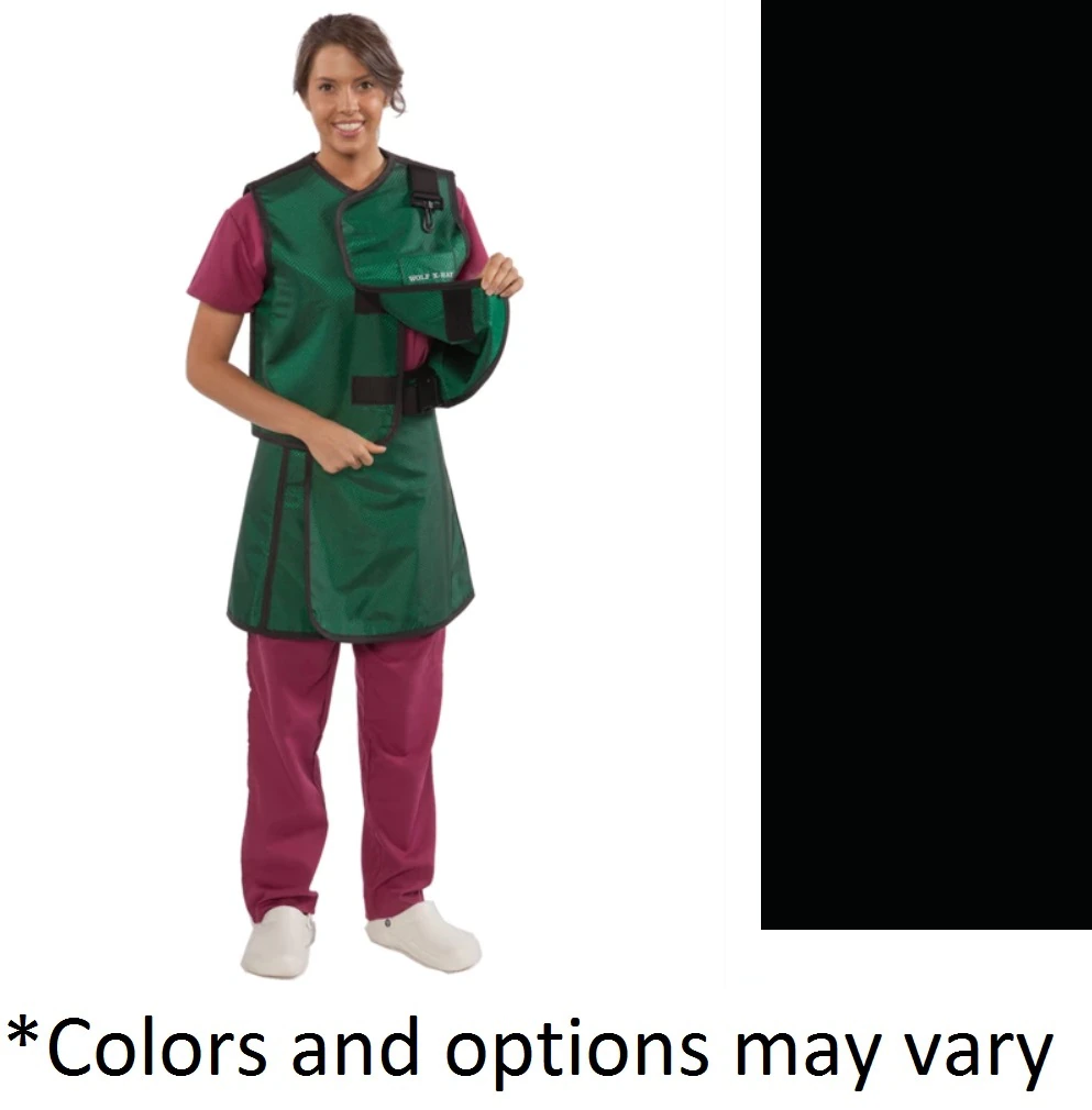 Wolf X-Ray Lead-Free Vest & Skirt Set with Collar, Women's, Black