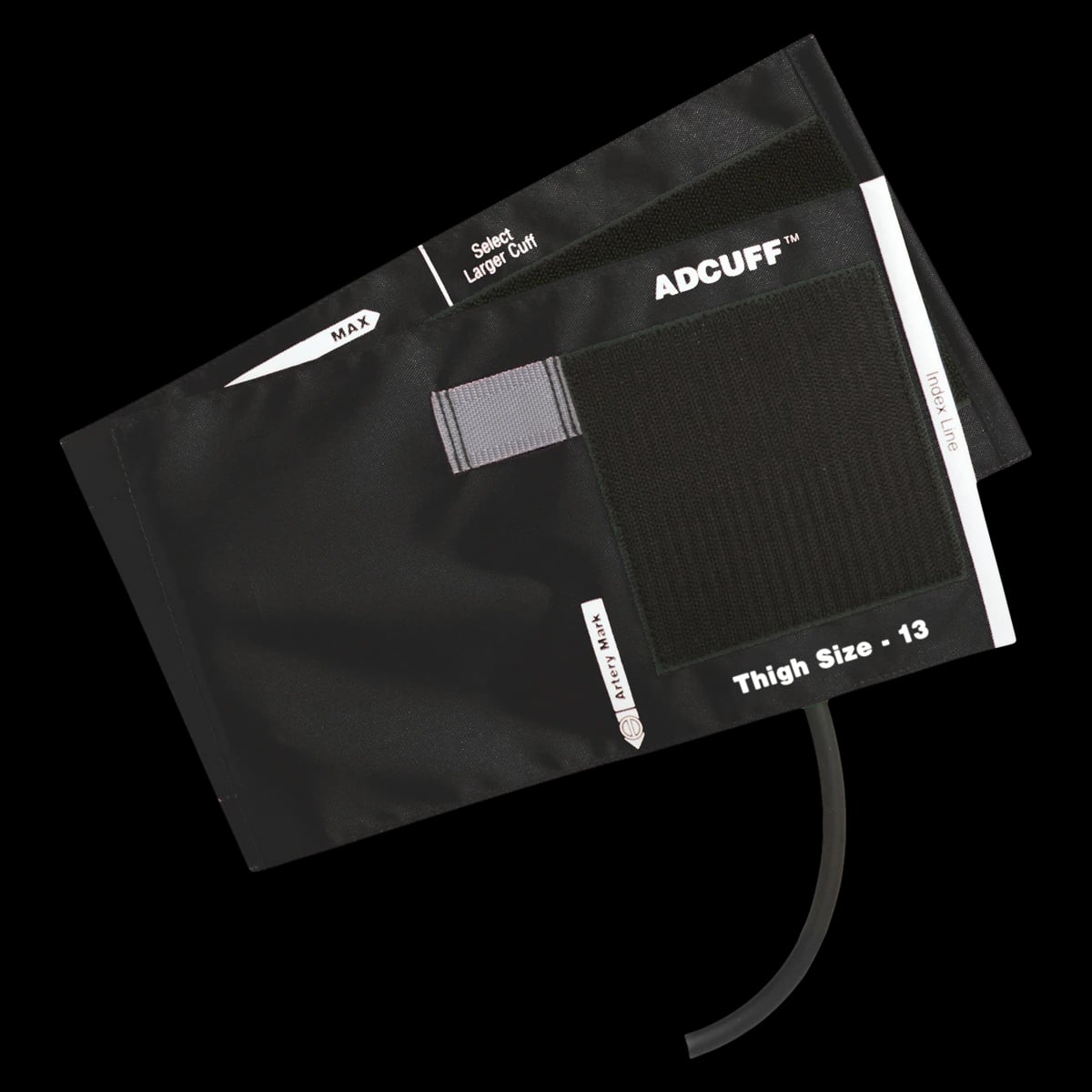 ADC Adcuff Blood Pressure Cuff & Bladder, Size 13, Black, Latex-Free, for Palm Style Instruments