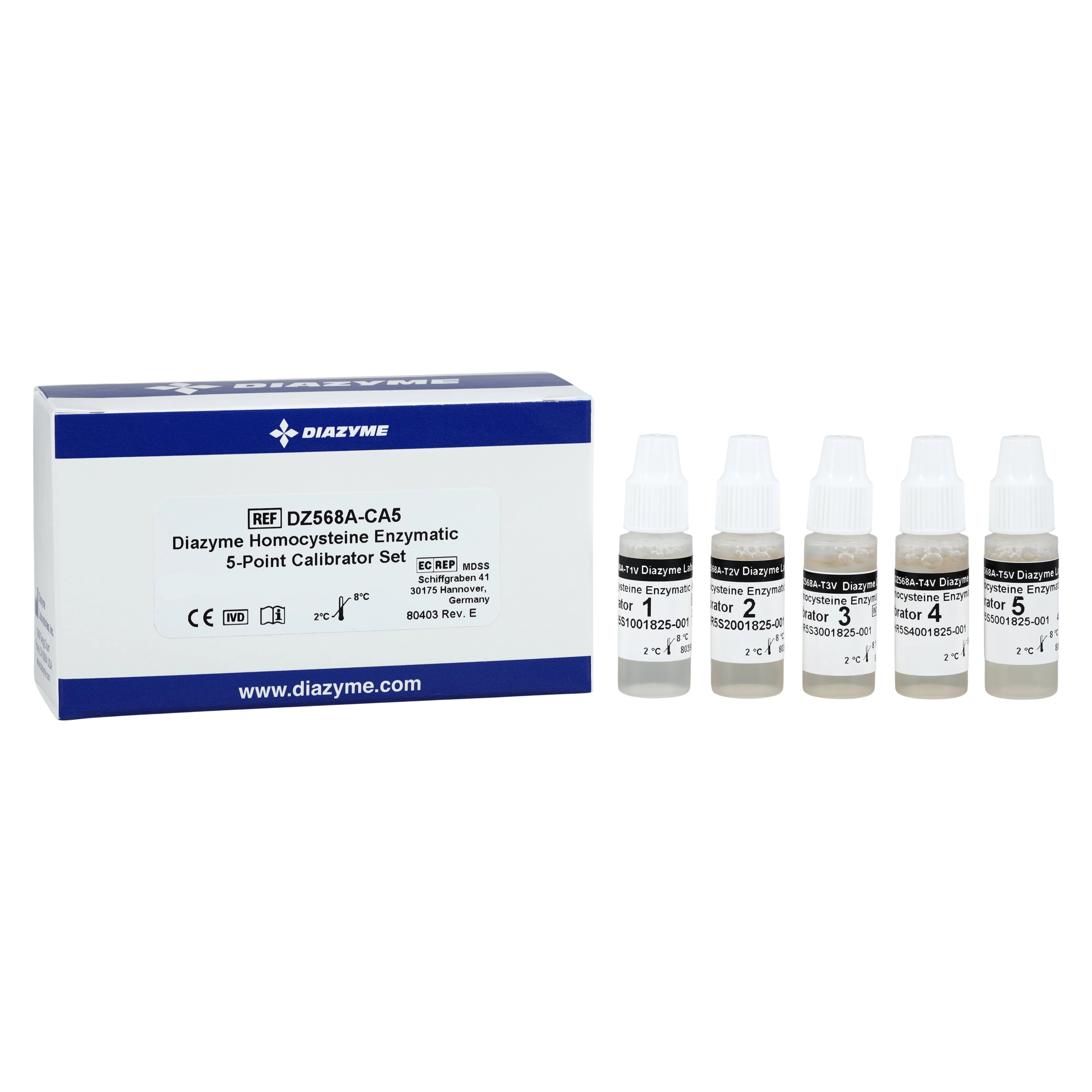 Diazyme Homocysteine Calibrator, 5-Point, 5 x 3 mL Liquid, for Clinical Analyzers