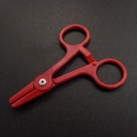 Molded Products Tube Occluding Forcep, Plastic, Disposable, Red, Non-Sterile, Latex-Free, 100/Bag