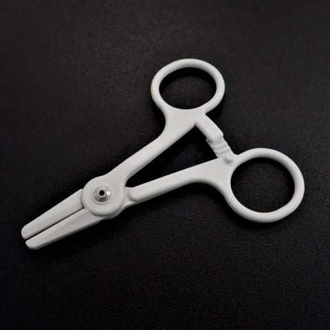 Tube Occluding Forcep, Plastic, Disposable, Non-Sterile, White, 100/Bag