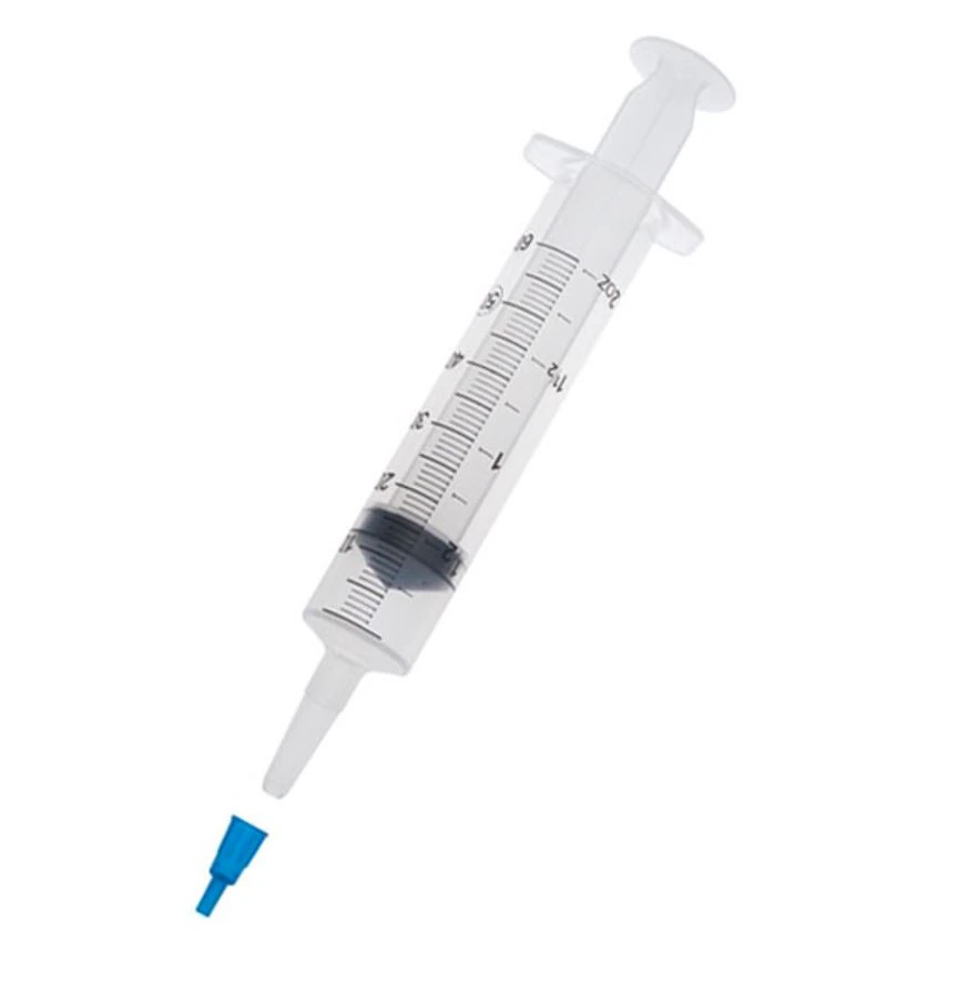 AMSure Enteral Feeding Syringe with Tip Adapter, Flat Top Piston, 60 mL