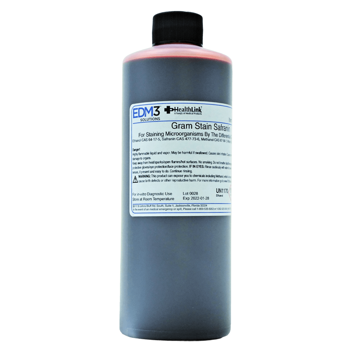 Safranin Stain Solution, 16 oz Bottle