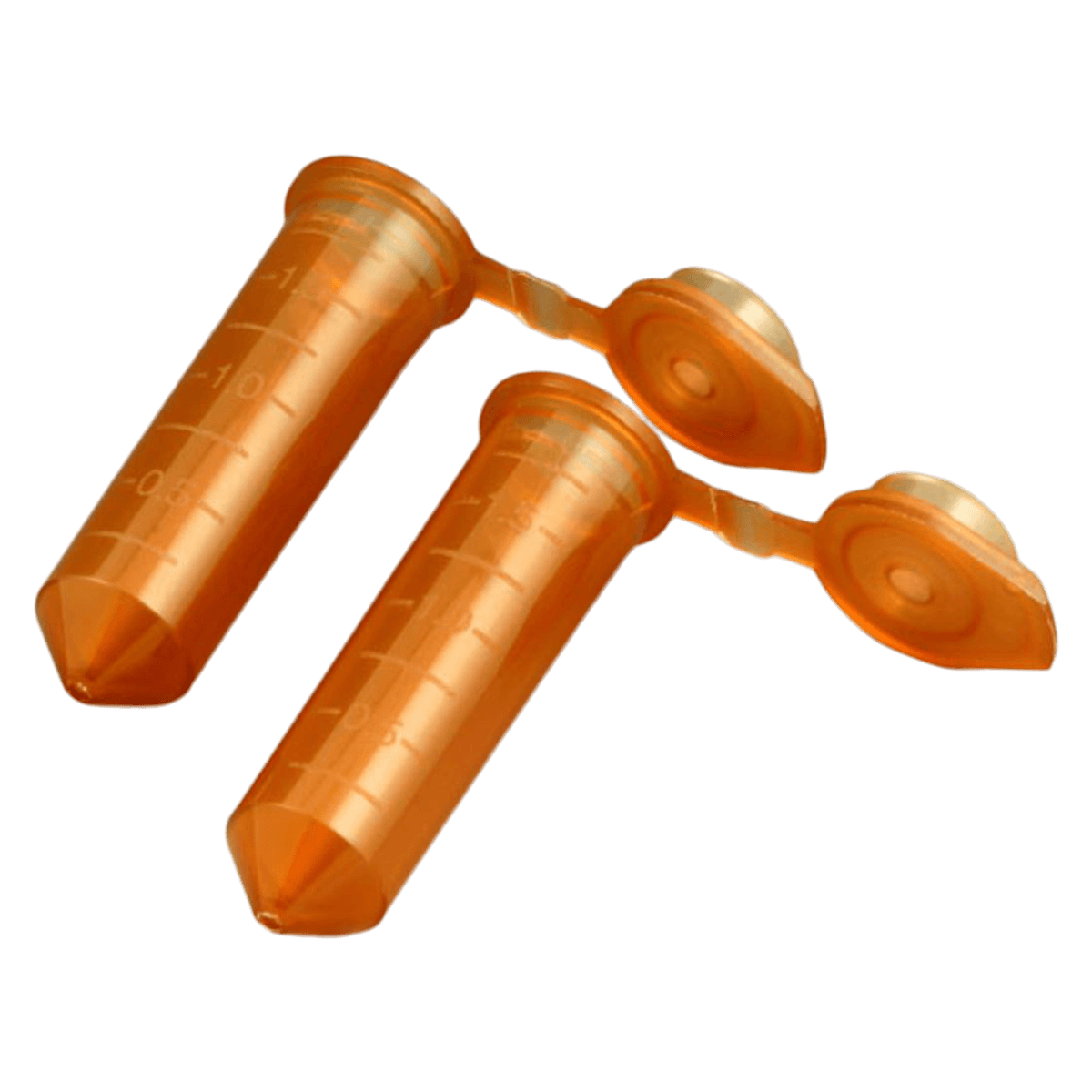 Globe Scientific Microcentrifuge Tube, Polypropylene, 2mL, Amber, Graduated, Attached Flat Cap, Conical Bottom, Non-Sterile, 5000/Case