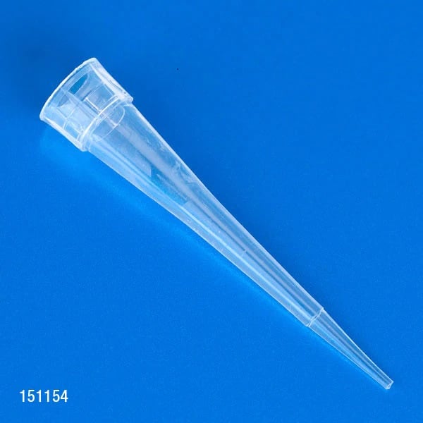 Globe Scientific Pipette Tips, 0.1-10 µL, Graduated, 31 mm, Non-Sterile, Natural, Universal Fit, Pipetman Style, 960/Case (10 Racks of 96)