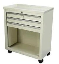 Lakeside Super Saver Bedside Cart, 3 Drawers with Key Lock, 29 x 13-1/4 x 24-1/2", 4 Casters